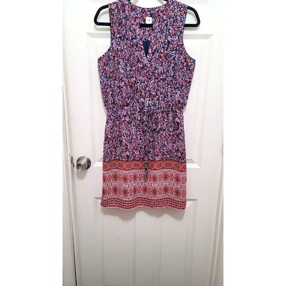 Gap Womens Sleeveless Floral Dress With Button Details & Tie Waist Size S - Picture 2 of 9